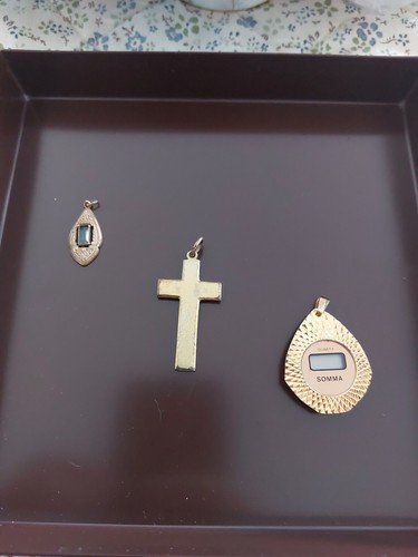 Anhänger uhr kreuz messing - anhänger,