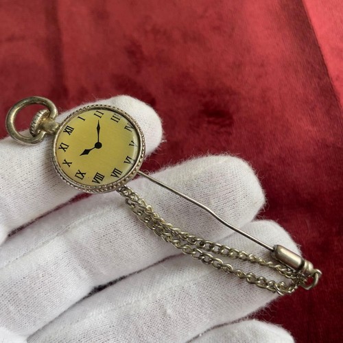 Vintage uhr motiv - uhr, brosche